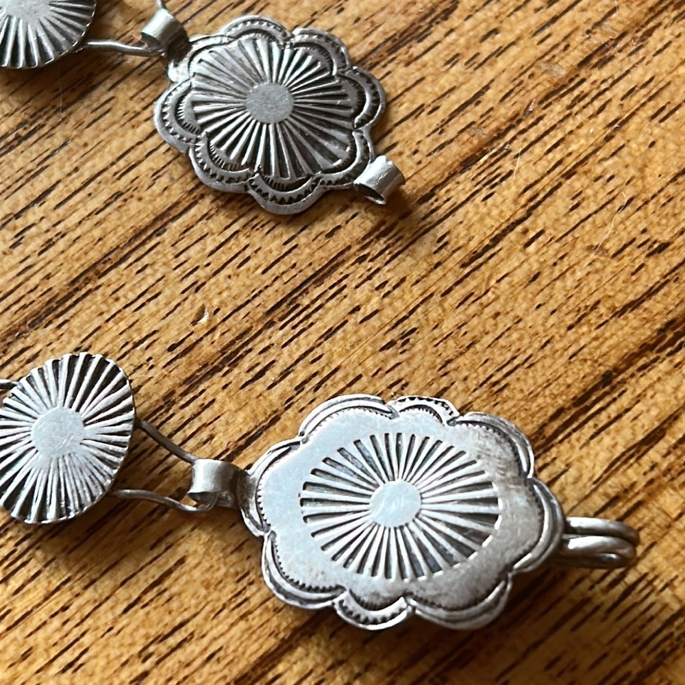 Navajo Silver Concho belt/necklace- Roger Skeet - Picture 7 of 14